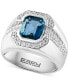 ფოტო #1 პროდუქტის EFFY® Men's London Blue Topaz (4-3/8 ct. t.w.) & White Topaz (1/2 ct. t.w.) Ring in Sterling Silver
