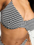 ASOS DESIGN Fuller Bust mix and match seersucker underwired bikini top in mono gingham