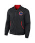 ფოტო #2 პროდუქტის Men's Darius Rucker Collection by Black, Red Chicago Cubs Reversible Full-Zip Bomber Jacket