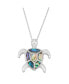 Фото #1 товара Sterling Silver Abalone Turtle Pendant Necklace
