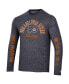 Men's Heather Black Distressed Philadelphia Flyers Multi-Logo Tri-Blend Long Sleeve T-shirt