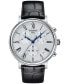 ფოტო #1 პროდუქტის Men's Carson Premium Chronograph Black Leather Strap Watch 41mm