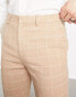 Фото #8 товара ASOS DESIGN super skinny wool mix smart trousers in camel window check