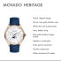 Movado Women's Heritage Rose Gold Watch with a Printed Index Dial Blue Gold/W...