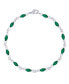 ფოტო #1 პროდუქტის Simulated Emerald/ Cubic Zirconia Marquise Bracelet in Silver Plate