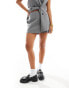 Stradivarius 90s mini skort co-ord in grey pinstripe grau, XL - фото #1