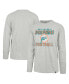 Фото #1 товара Men's Gray Distressed Miami Dolphins Dozer Franklin Throwback Long Sleeve T-Shirt