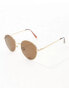 New Look round metal sunglasses in gold