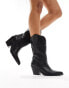 Bershka cowboy boots in black