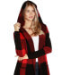 ფოტო #4 პროდუქტის Women's Hooded Exploded Plaid Coatigan Sweater