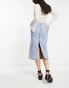 Фото #4 товара Stradivarius denim tube skirt in light blue