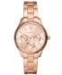 Фото #1 товара Часы и аксессуары Fossil женские Rye Мультифункциональные из нержавеющей стали с розовым покрытием, 36 мм