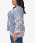 ფოტო #2 პროდუქტის Plus Size Scottsdale Floral Border Split Neck Top