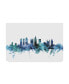 Фото #1 товара Michael Tompsett 'Atlanta Georgia Blue Teal Skyline' Canvas Art - 47" x 30"