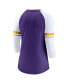 Фото #4 товара Women's Purple Minnesota Vikings Fashion 3/4-Sleeve Raglan T-shirt