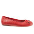 Softwalk Napa Laser S1806-600 Womens Red Wide Leather Ballet Flats Shoes