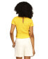 ფოტო #2 პროდუქტის Women's Crewneck Crinkle Smocked Top