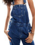 Фото #4 товара ONLY denim dungarees in mid blue