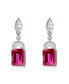 Sterling Silver White Gold Plated Cubic Zirconia Lantern Earrings