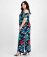 Фото #2 товара Plus Size Floral-Print Cold-Shoulder Maxi Dress