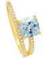 Cubic Zirconia Asymmetric Ring in 18k Gold-Plated Sterling Silver, Created for Macy's