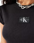 Фото #3 товара Calvin Klein Jeans rib baby tee in black