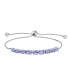 Фото #1 товара Natural 3.90 CTW Gemstones Zircon Accent Lavender Purple Tanzanite Bolo Tennis Bracelet for Women Adjustable 7-8 Inch .925 Sterling Silver