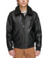 ფოტო #1 პროდუქტის Men's Sherpa Collar Faux Leather Bomber Jacket