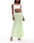 Фото #1 товара Vero Moda seam detail fluid maxi skirt in lime green