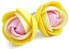 Фото #1 товара Серьги с розовыми и желтыми цветами пузетки