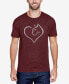 Фото #1 товара Men's Cat Heart Premium Blend Word Art T-shirt