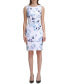 Petite Floral-Print Pleated Sheath Dress