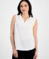 ფოტო #5 პროდუქტის Petite V-Neck Sleeveless Top