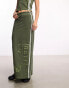 Фото #8 товара COLLUSION sporty stripe maxi skirt in khaki