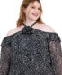 Plus Size Cold-Shoulder Rosette Top, Created for Macy's