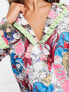 Фото #3 товара New Girl Order Anime printed revere and trouser pyjama set with ruffle trim