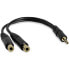 StarTech.com 6in Stereo Splitter Cable - 3.5mm Male to 2x 3.5mm Female - 3.5mm - Male - 2 x 3.5mm - Female - 0.15 m - Black