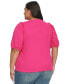 Фото #2 товара Women's Plus Size Embellished Puff Sleeve Top, First@Macy’s