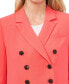 Women's Solid Double Breasted Notched Collar Cropped Blazer