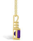 ფოტო #3 პროდუქტის Amethyst (2 Ct. T.W.) and Diamond (1/10 Ct. T.W.) Pendant Necklace in 14K Yellow Gold