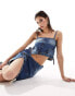 Фото #2 товара Weekday Valley co-ord deconstructed denim cami top in blue