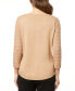 ფოტო #3 პროდუქტის Women's Wave-Knit Scoop Neck 3/4-Sleeve Sweater