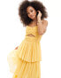 Фото #2 товара Anaya tiered maxi dress with cut out in marigold