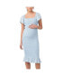 Selma Nursing Shirred Dress Голубой, Small - фото #1