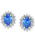 ფოტო #2 პროდუქტის Tanzanite (1 ct. t.w.) & Diamond (1/4 ct. t.w.) Halo Stud Earrings in 10k Gold