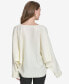 Women's Textured Dolman-Sleeve Cuffed Blouse