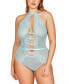 Фото #1 товара Plus Size 1PC Lingerie Bodysuit Patterned with Mesh Lace and Bow Accents.