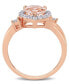 Фото #2 товара Кольцо Macy's Morganite and Sapphire Heart, 18k Rose Gold