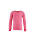 Little Girls Cotton Pajama Set, Dark Pink Stripe