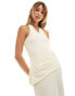 Фото #2 товара ASOS DESIGN drape front midi dress with cross back in cream